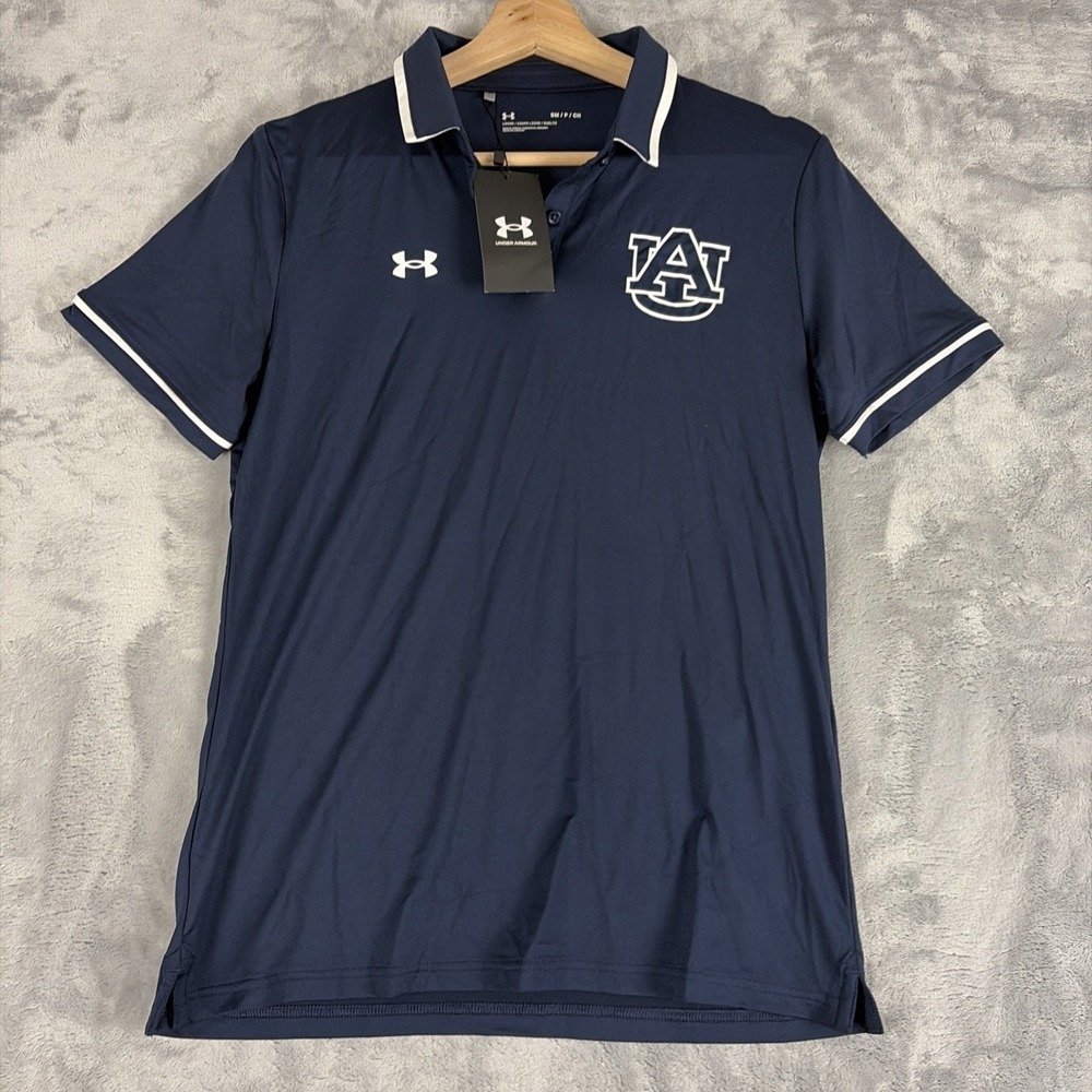 NWT Women's Under Armour Auburn Tigers Polo Shirt Small Navy Sample Gameday Golf